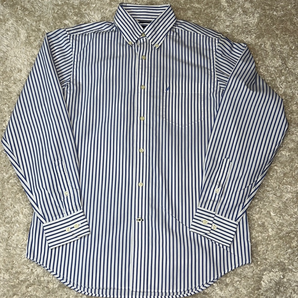 Nautica Men’s Blue & White Button Down Medium